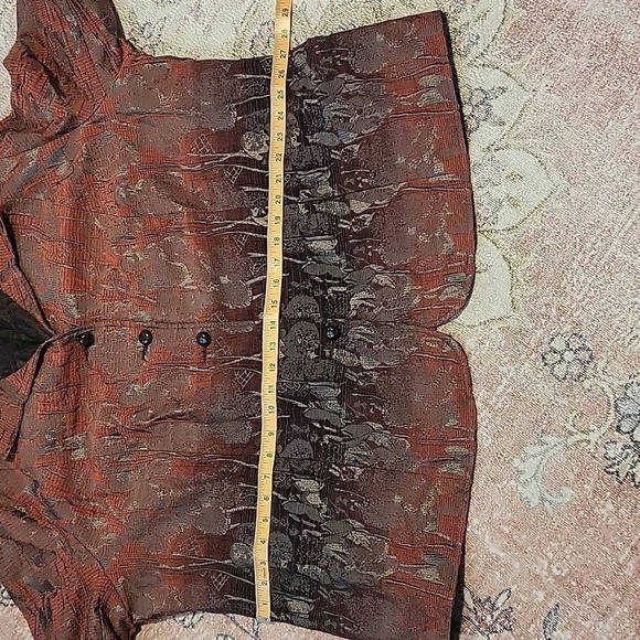 TanJay Vintage Brown and Rust Bohemian Button Front Blazer Size 24W - Picture 12 of 13